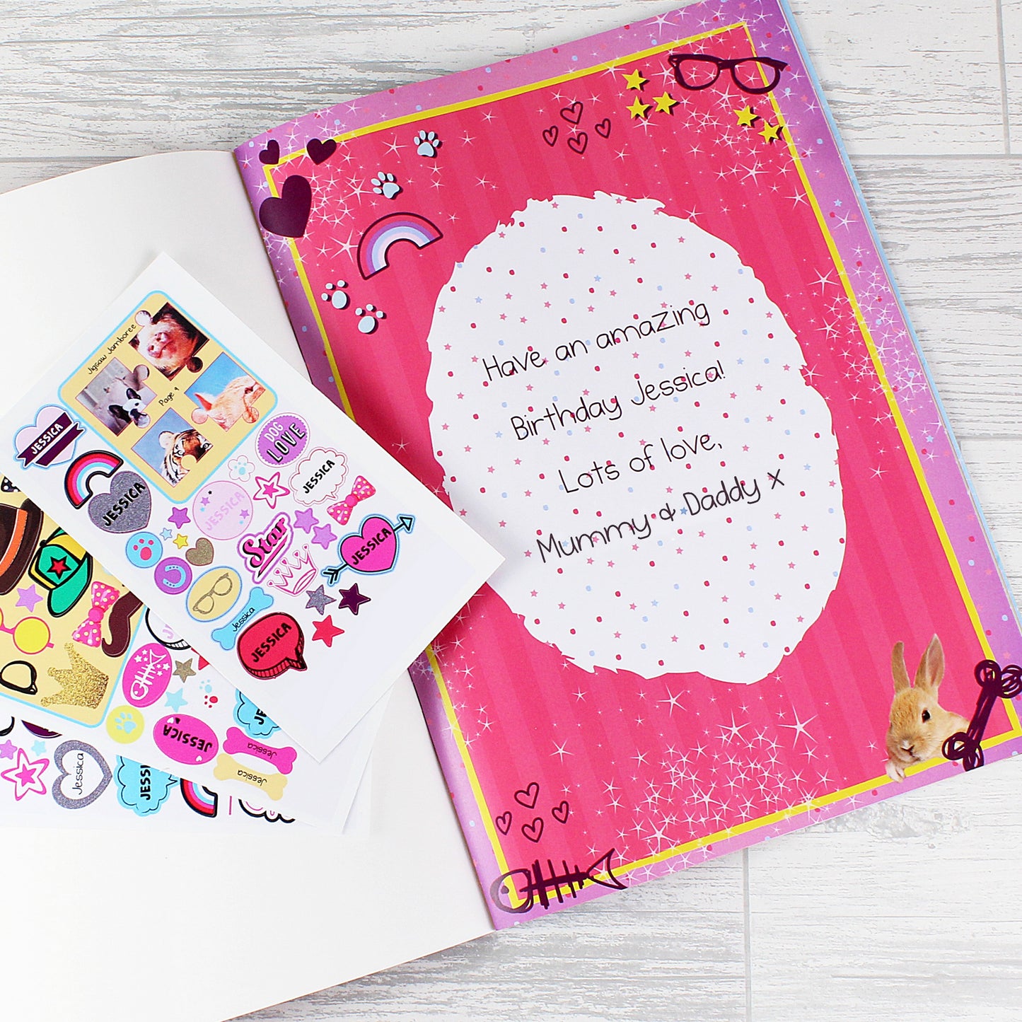 Personalised Rachael Hale Adorable Animals Activity Book With Stickers - MK&JD Gifts