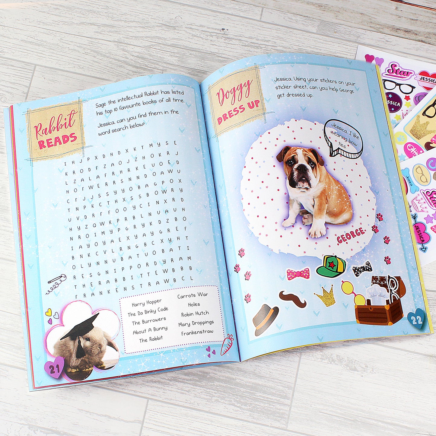 Personalised Rachael Hale Adorable Animals Activity Book With Stickers - MK&JD Gifts
