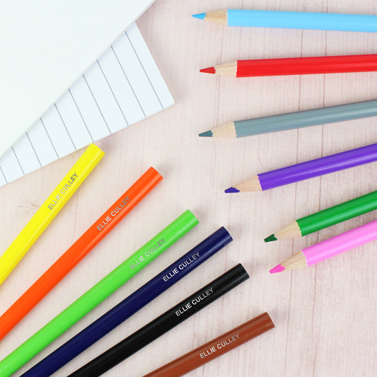 Personalised Pack of 12 Colouring Pencils - MK&JD Gifts