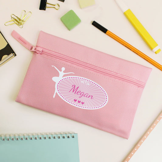 Personalised Ballerina Pink Pencil Case - MK&JD Gifts