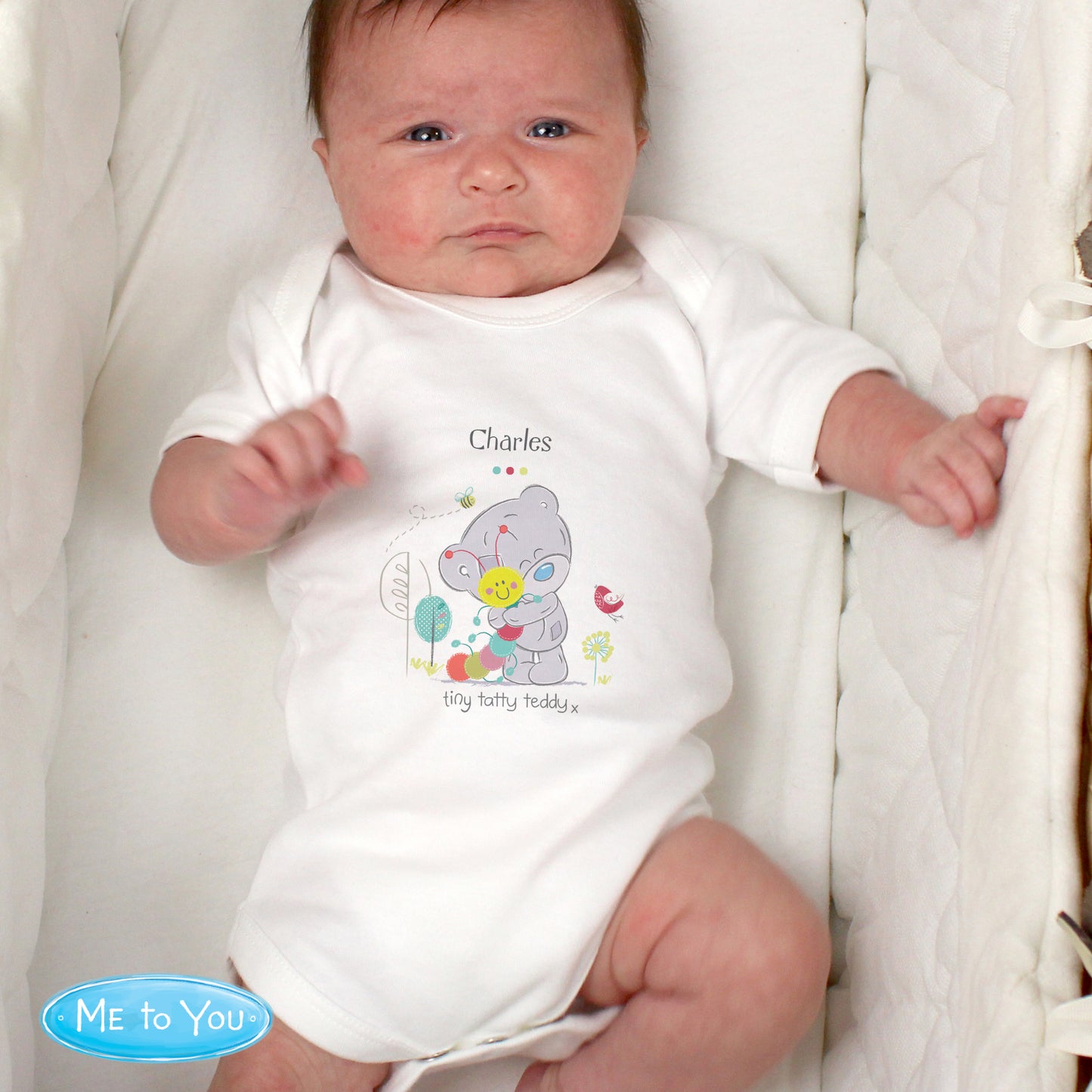 Personalised Tiny Tatty Teddy Cuddle Bug 0-3 Months Baby Vest - MK&JD Gifts