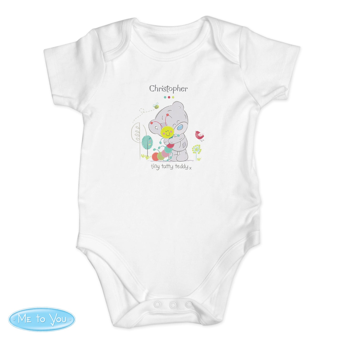 Personalised Tiny Tatty Teddy Cuddle Bug 0-3 Months Baby Vest - MK&JD Gifts