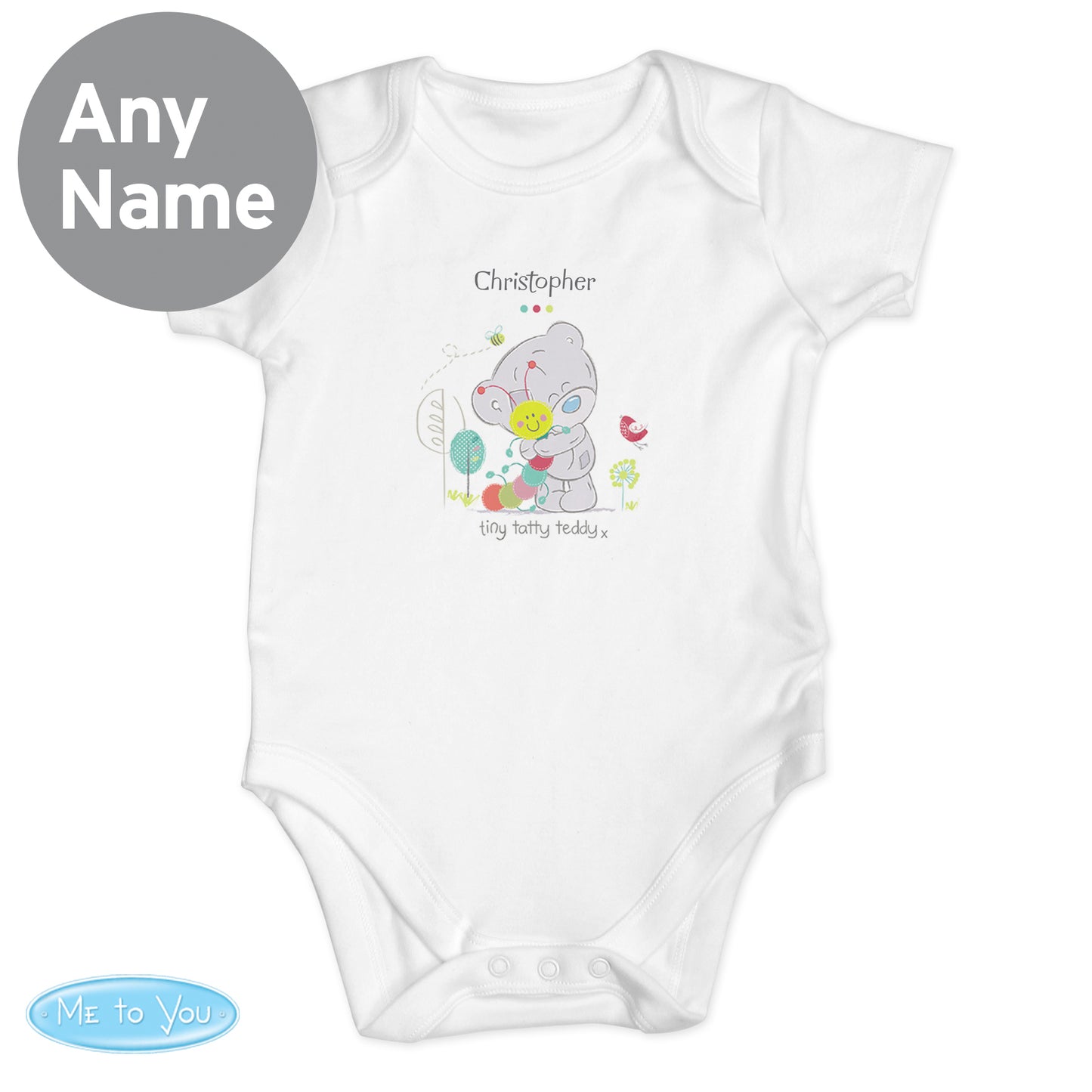 Personalised Tiny Tatty Teddy Cuddle Bug 0-3 Months Baby Vest - MK&JD Gifts