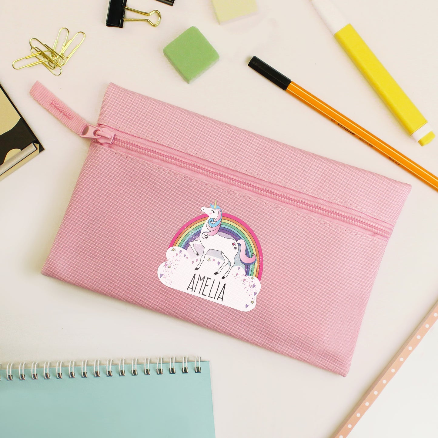 Personalised Unicorn Pink Pencil Case - MK&JD Gifts