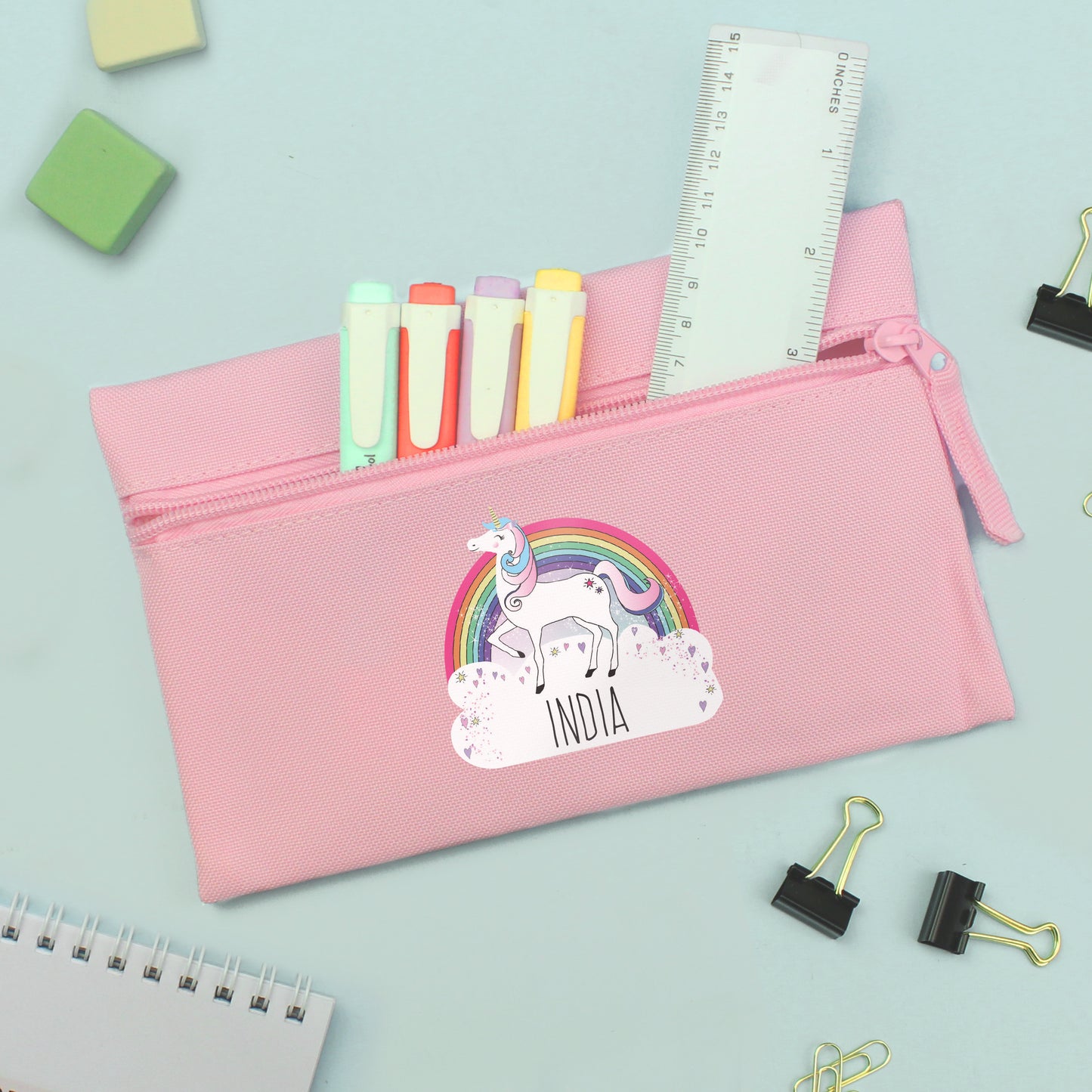 Personalised Unicorn Pink Pencil Case - MK&JD Gifts