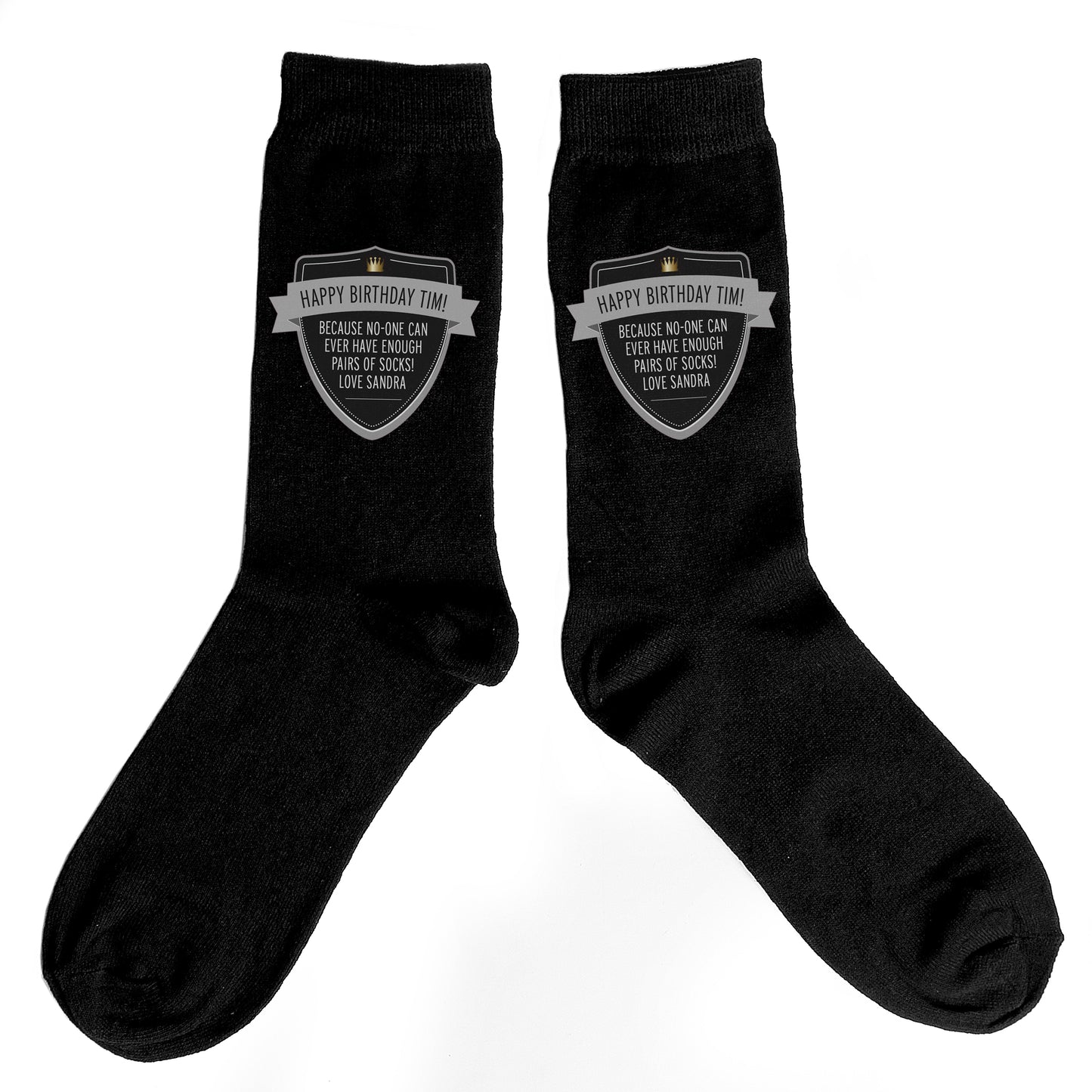 Personalised Classic Shield Men's Socks - MK&JD Gifts