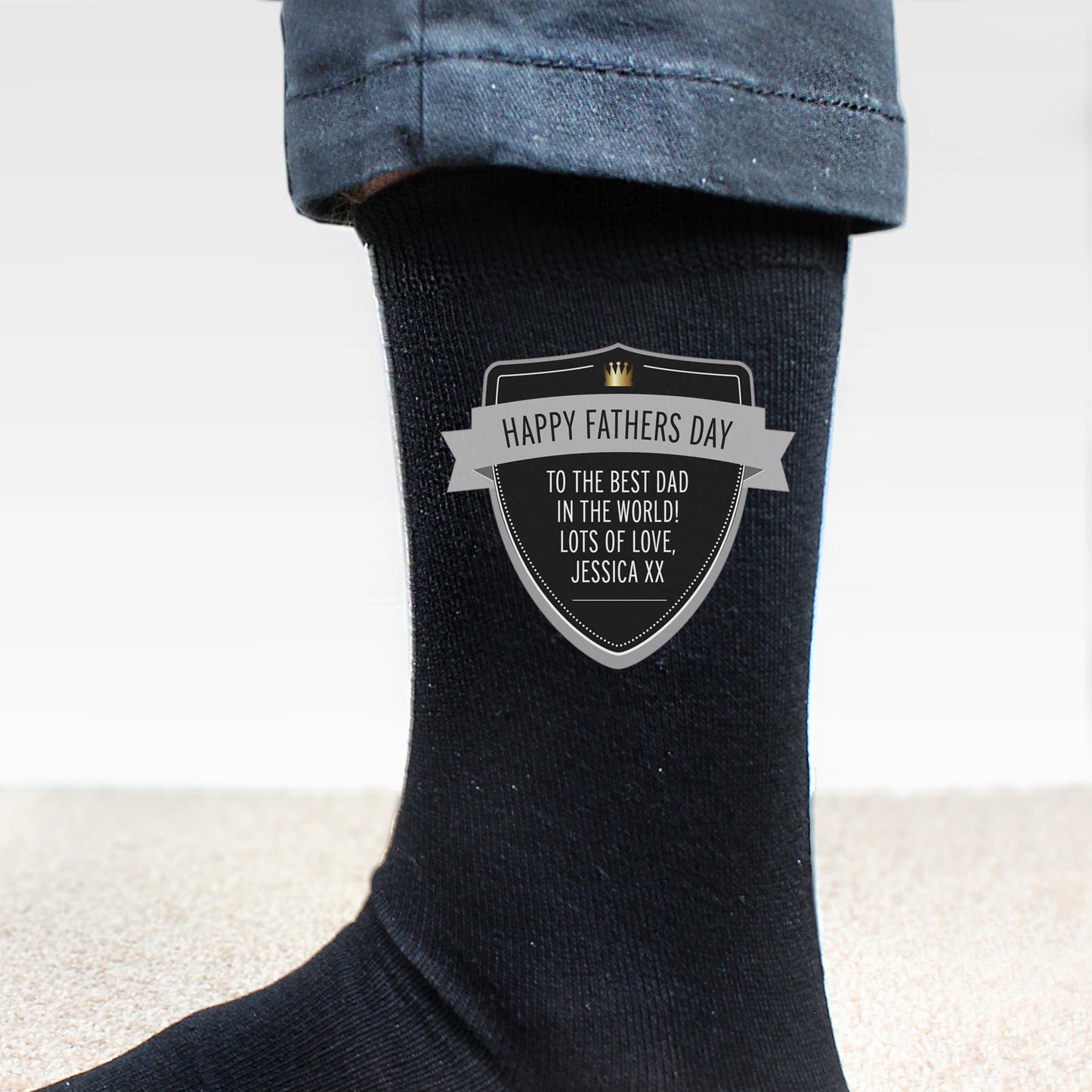 Personalised Classic Shield Men's Socks - MK&JD Gifts