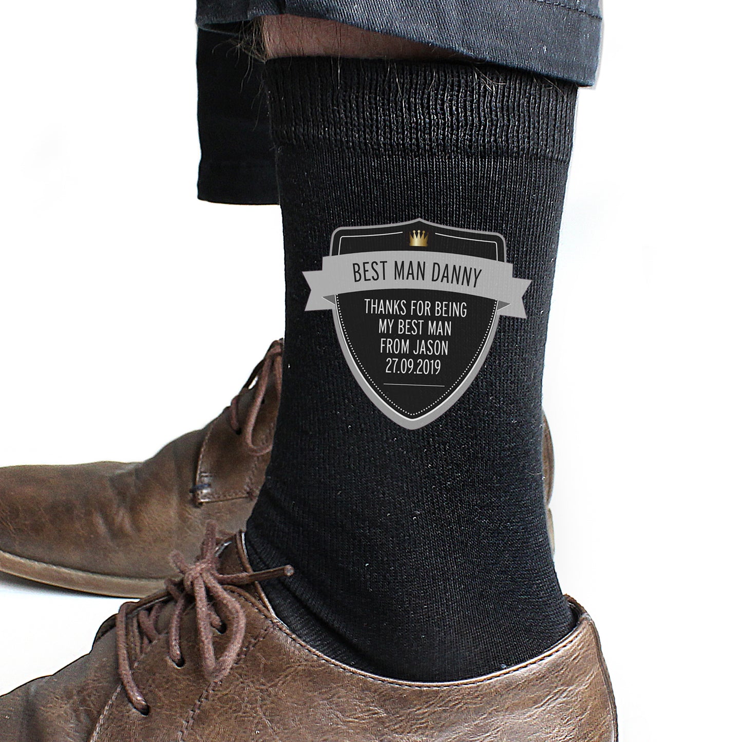 Personalised Classic Shield Men's Socks - MK&JD Gifts