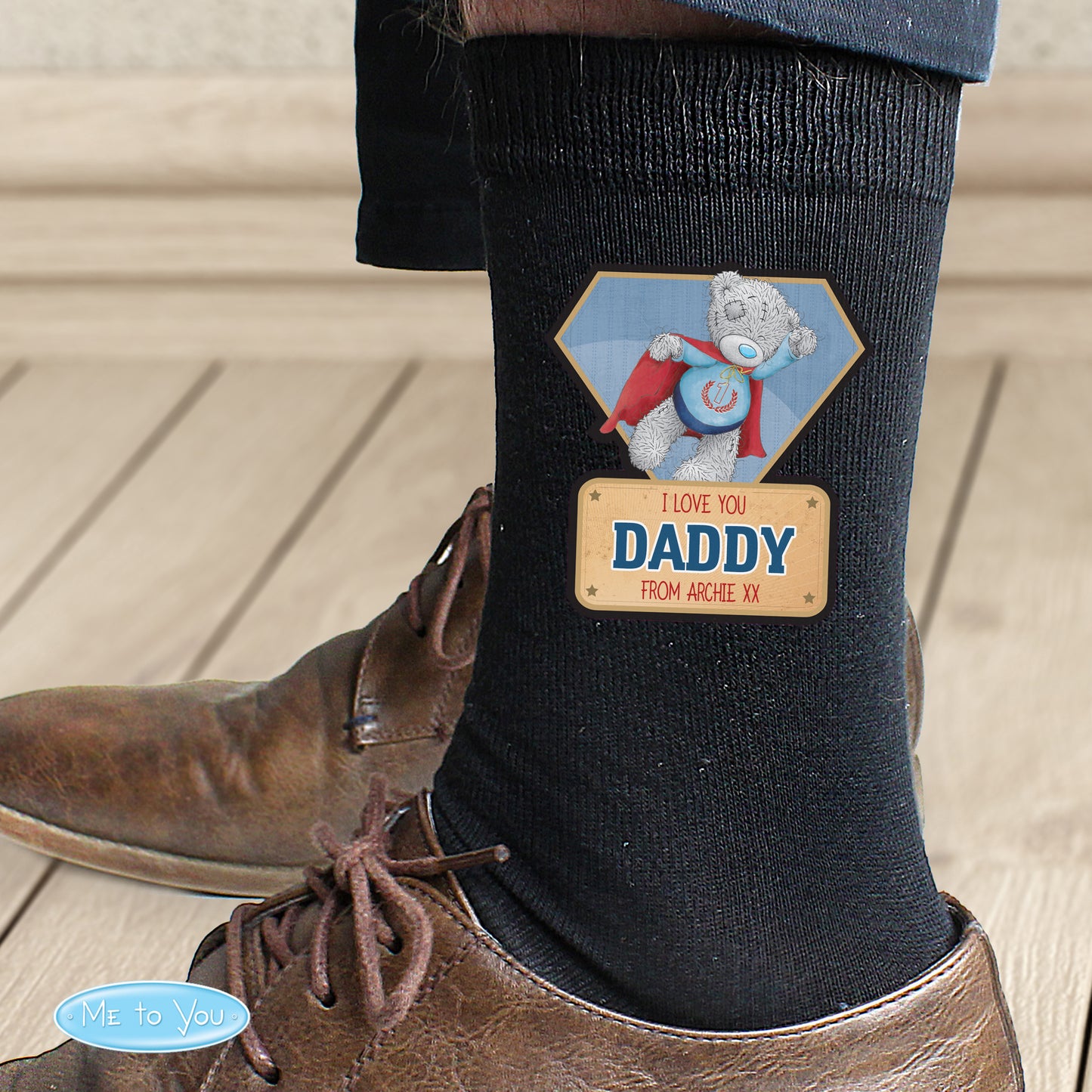 Personalised Me To You Super Hero Mens Socks - MK&JD Gifts
