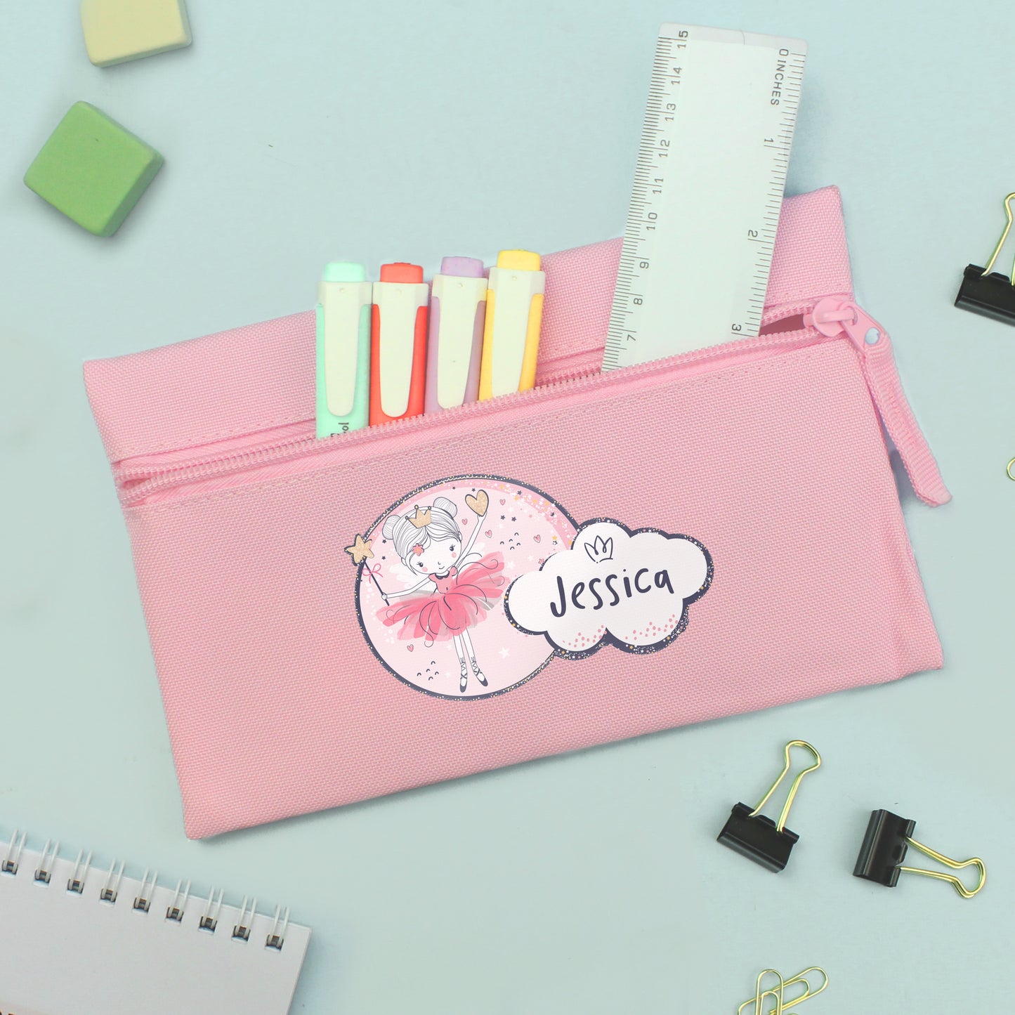 Personalised Fairy Princess Pink Pencil Case - MK&JD Gifts