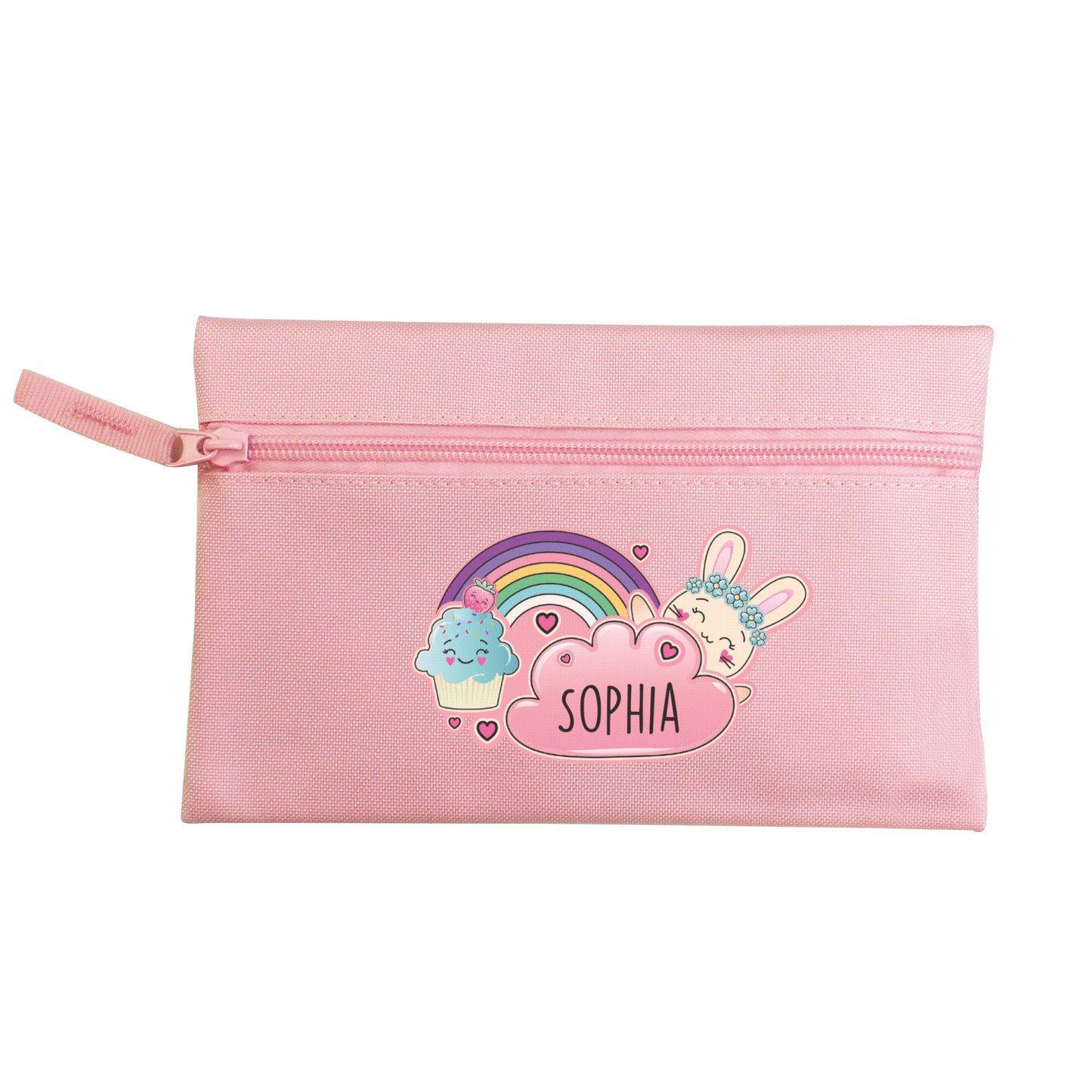 Personalised Cute Bunny Pink Pencil Case - MK&JD Gifts