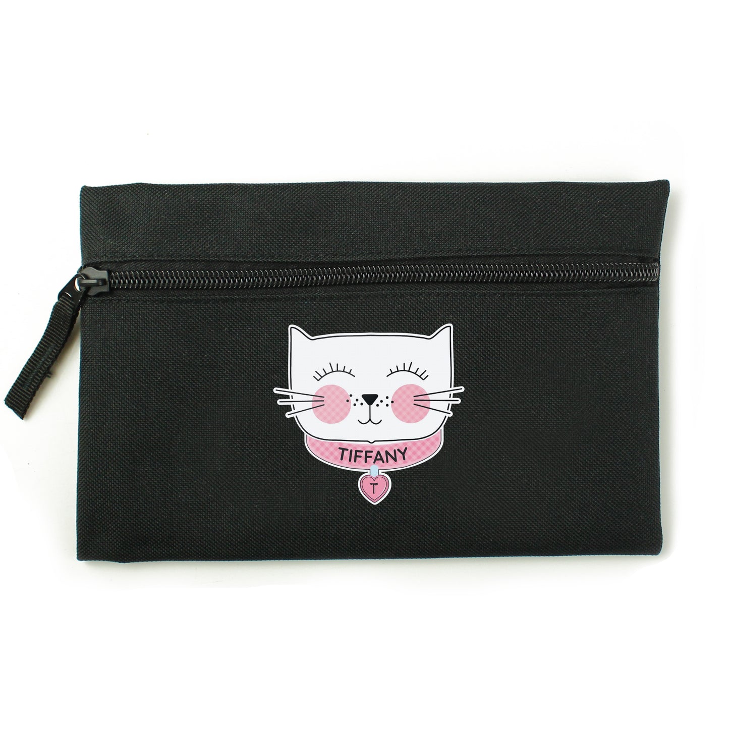 Personalised Cute Cat Black Pencil Case - MK&JD Gifts