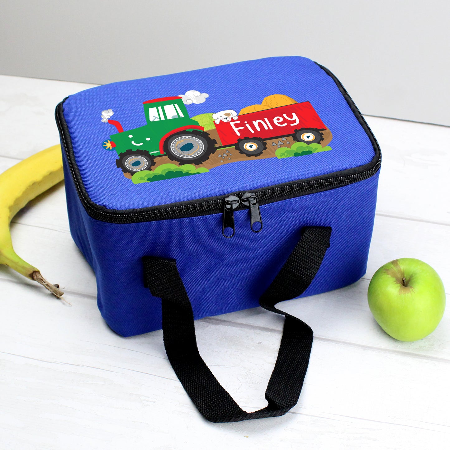 Personalised Tractor Blue Lunch Bag - MK&JD Gifts