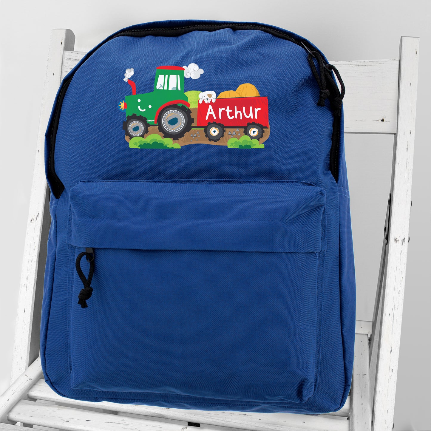 Personalised Tractor Blue Backpack - MK&JD Gifts