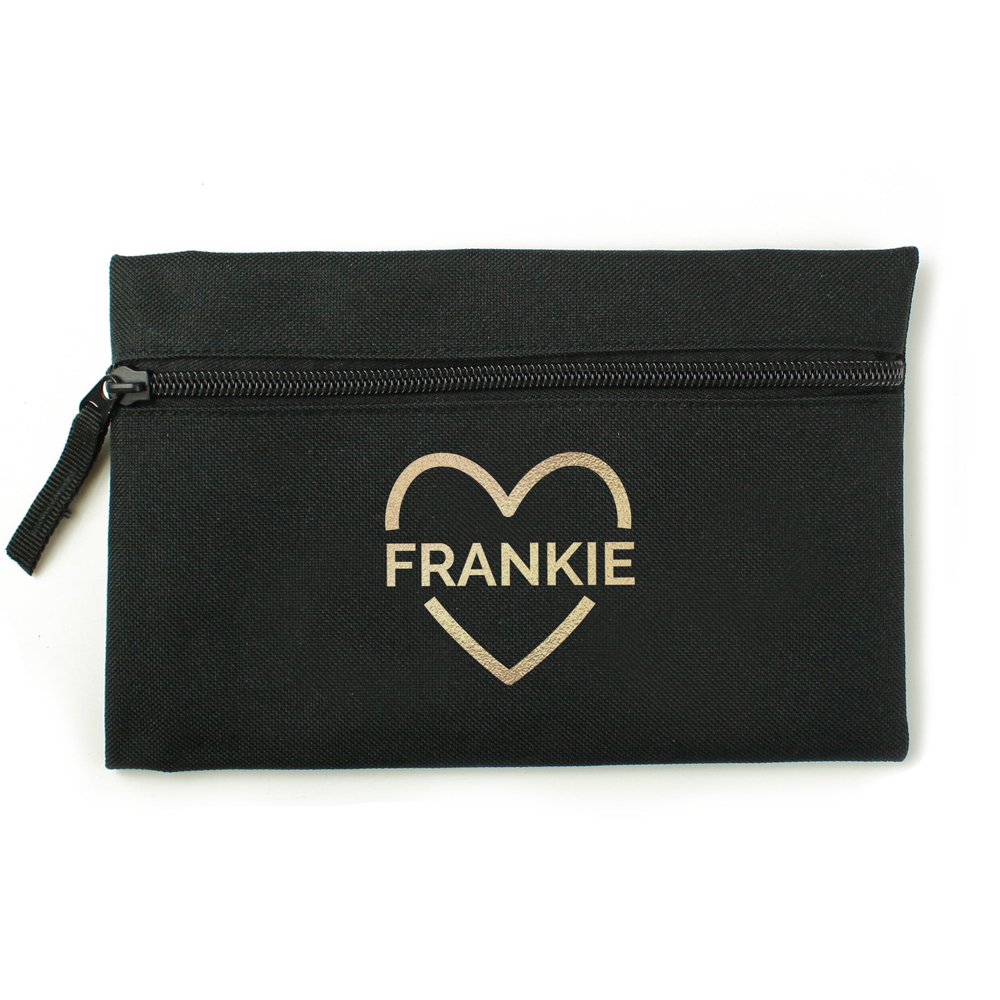 Personalised Gold Heart Black Pencil Case - MK&JD Gifts