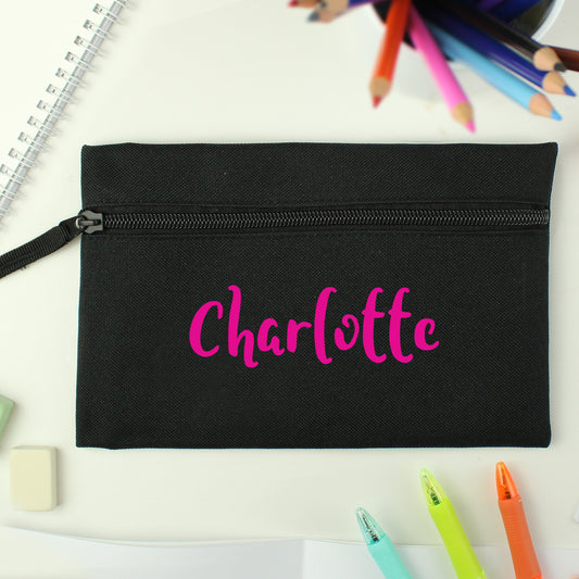 Personalised Pink Name Pencil Case - MK&JD Gifts