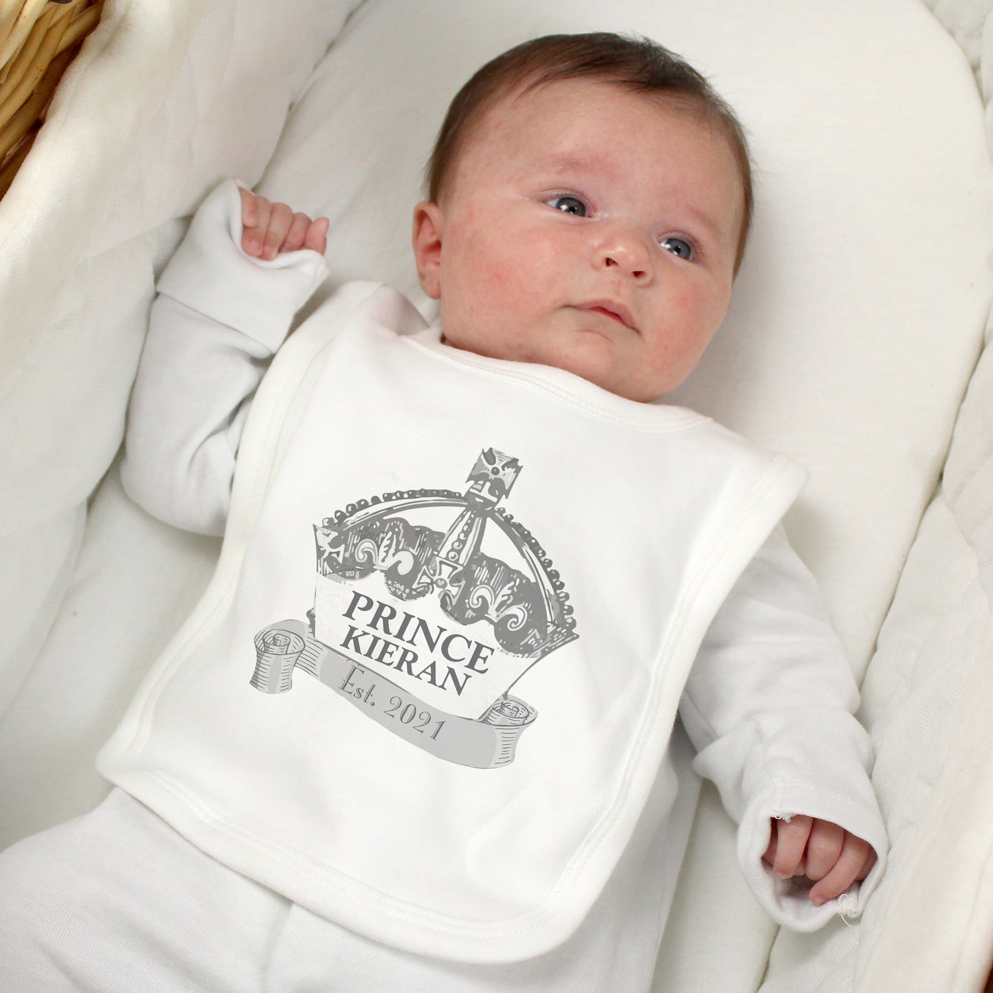 Personalised Royal Crown Bib - MK&JD Gifts