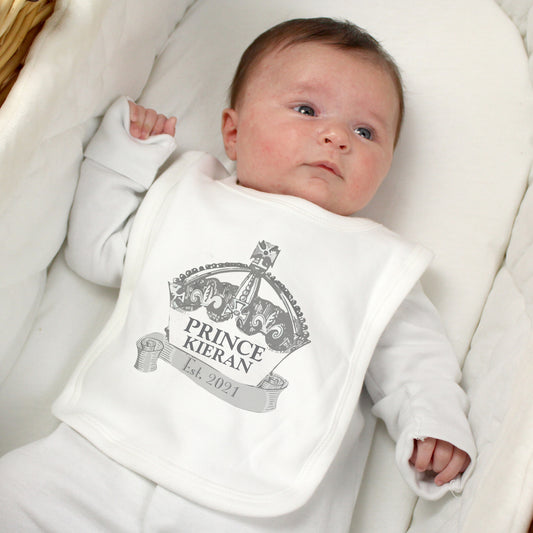 Personalised Royal Crown Bib - MK&JD Gifts