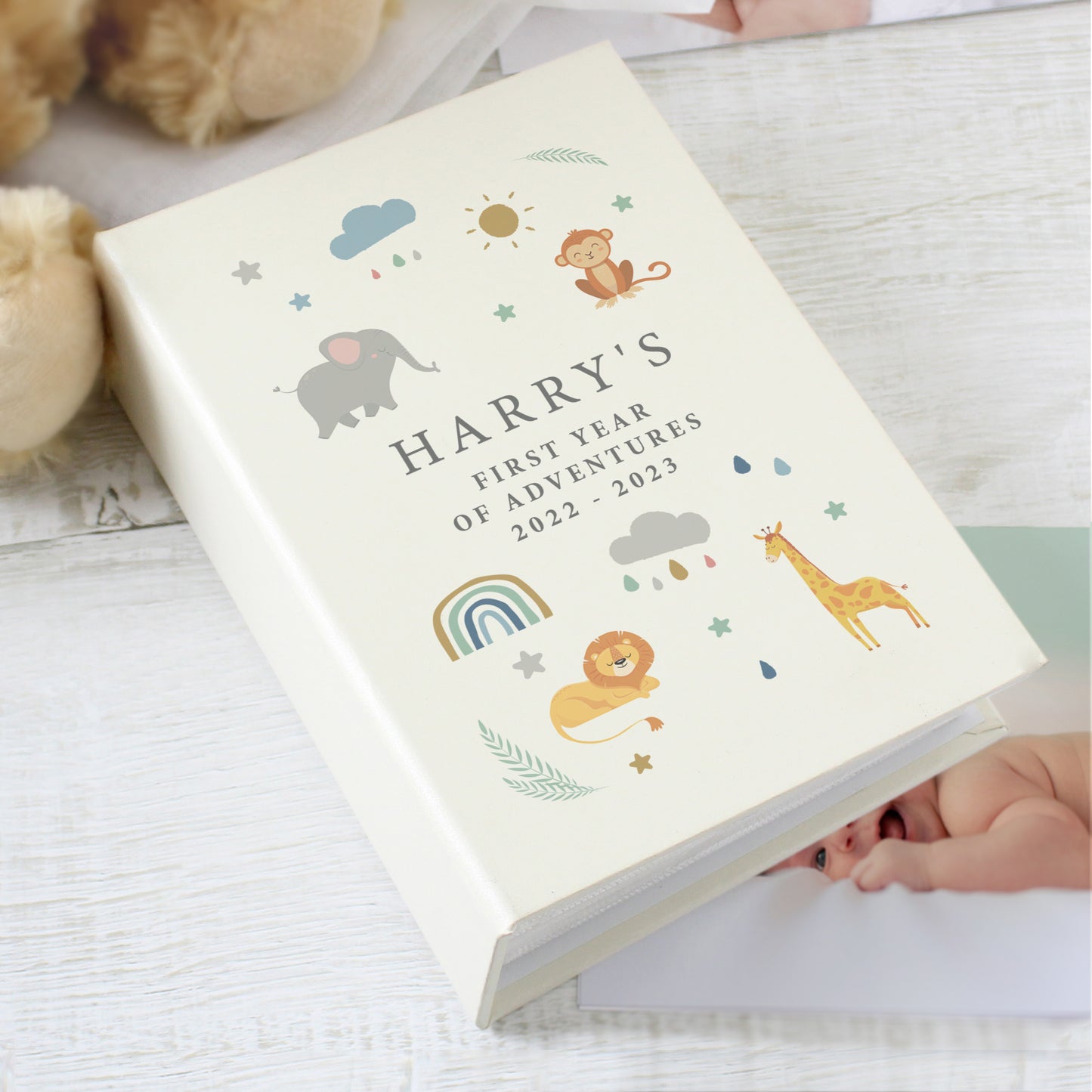 Personalised Safari Animals 6x4 Photo Album with Sleeves - MK&JD Gifts