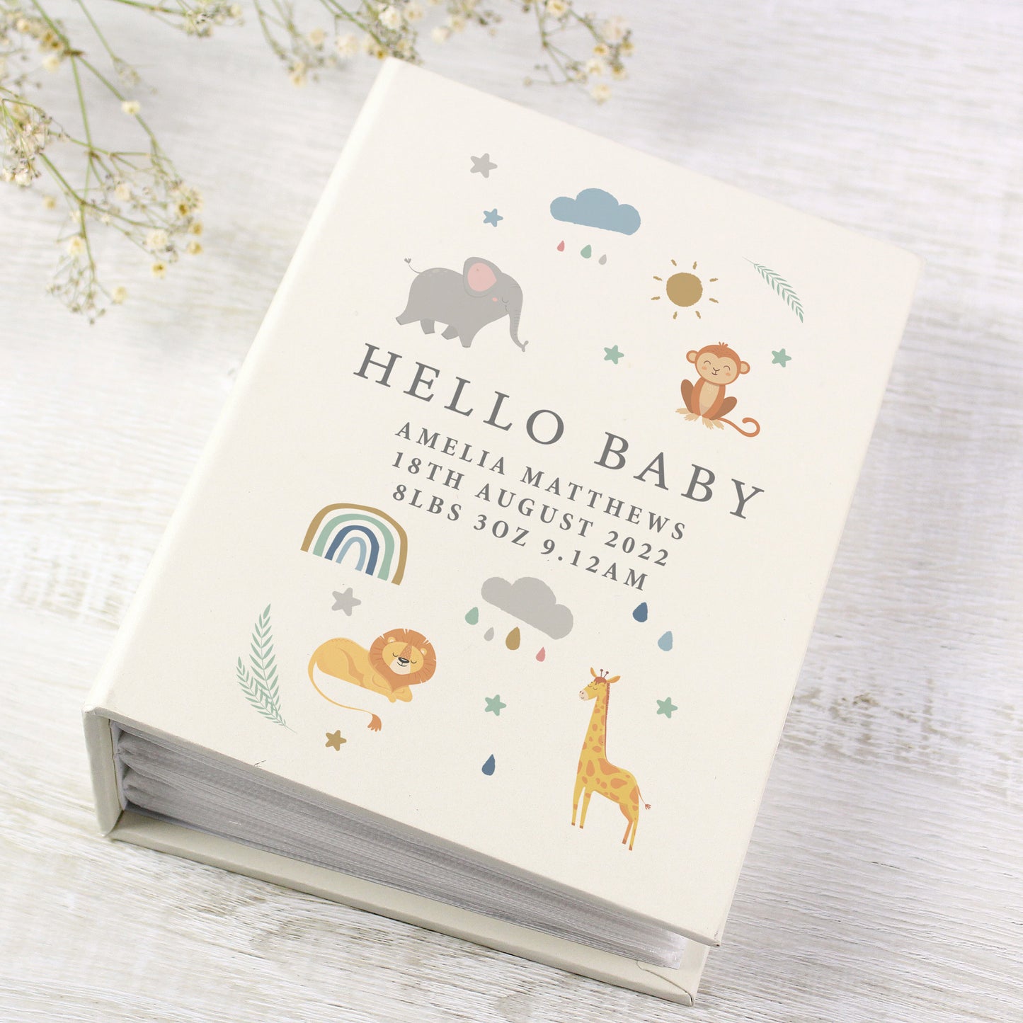 Personalised Safari Animals 6x4 Photo Album with Sleeves - MK&JD Gifts
