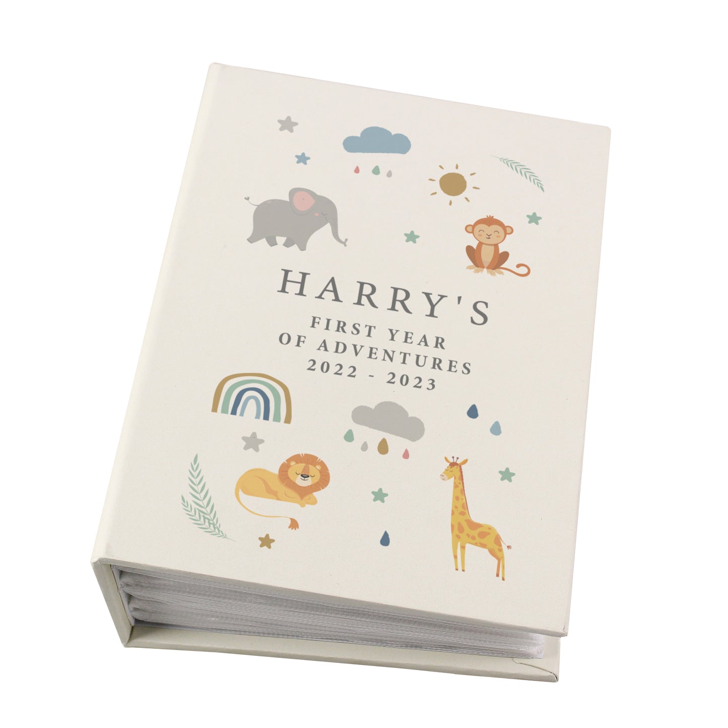 Personalised Safari Animals 6x4 Photo Album with Sleeves - MK&JD Gifts