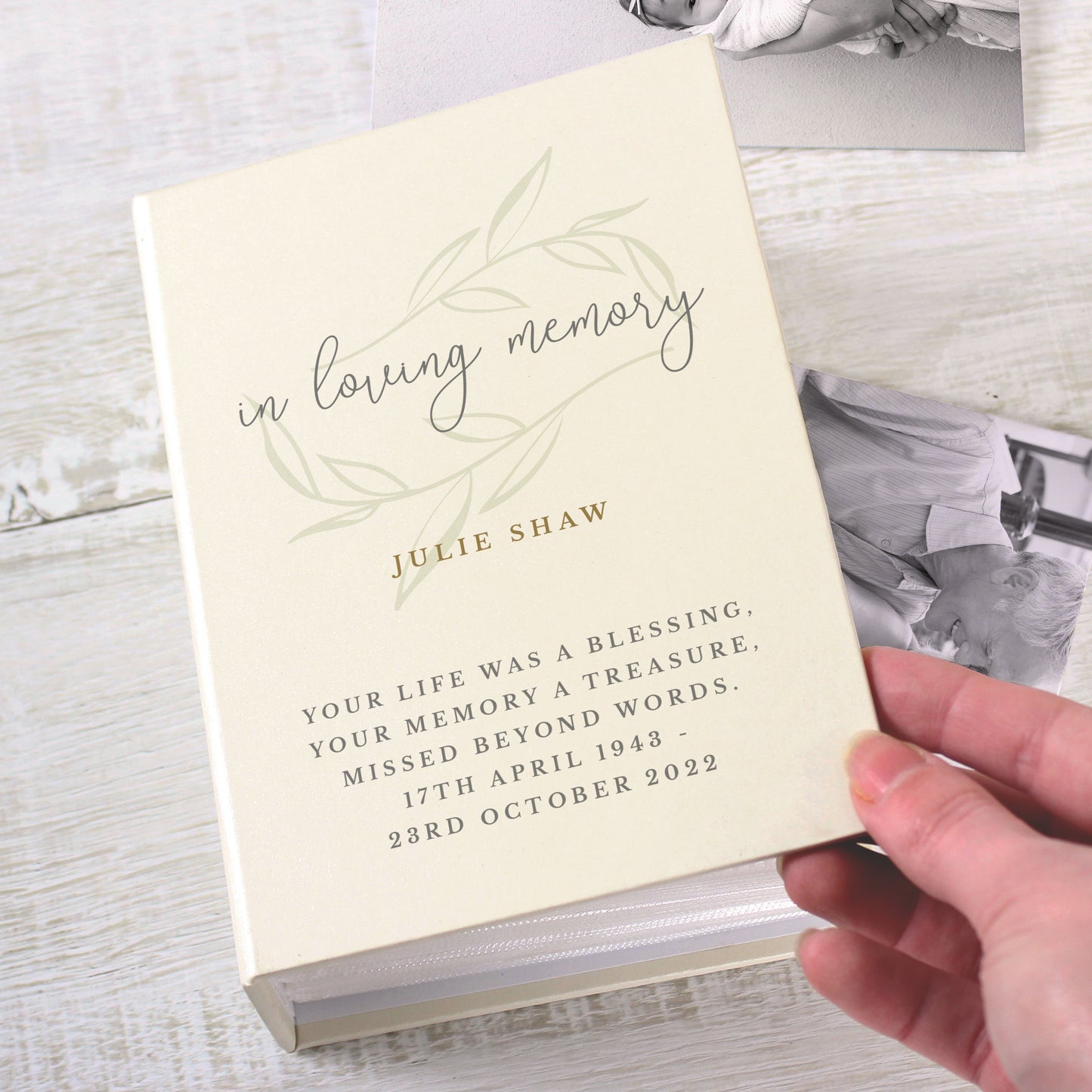 Personalised In Loving Memory 6x4 Photo Album with Sleeves - MK&JD Gifts