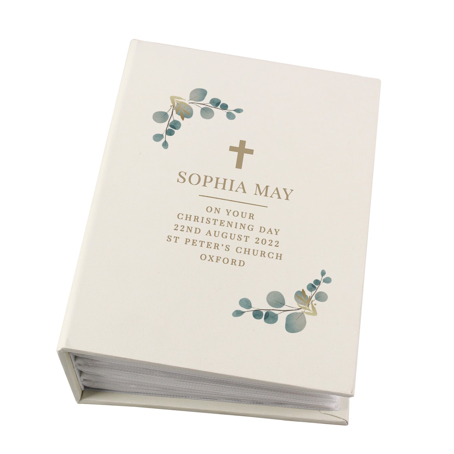 Personalised Botanical Cross 6x4 Photo Album with Sleeves - MK&JD Gifts