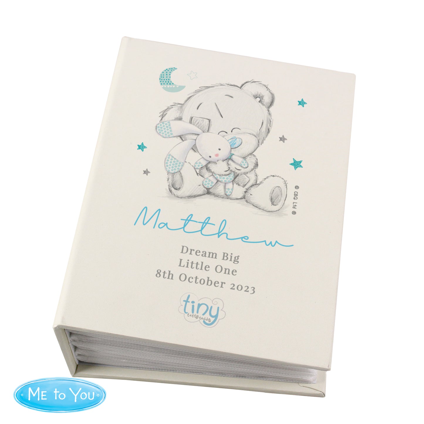 Personalised Tiny Tatty Teddy Blue 6x4 Photo Album with Sleeves - MK&JD Gifts