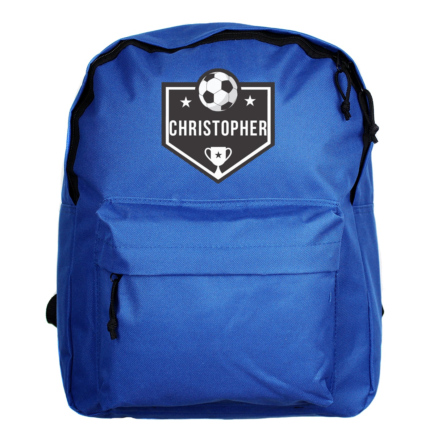 Personalised Football Blue Backpack - MK&JD Gifts