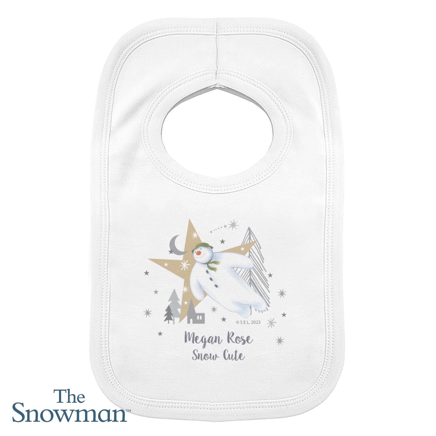 Personalised The Snowman Magical Adventure Bib - MK&JD Gifts