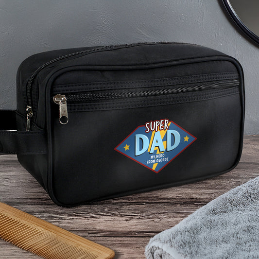 Personalised Super Dad Toiletry Bag - MK&JD Gifts