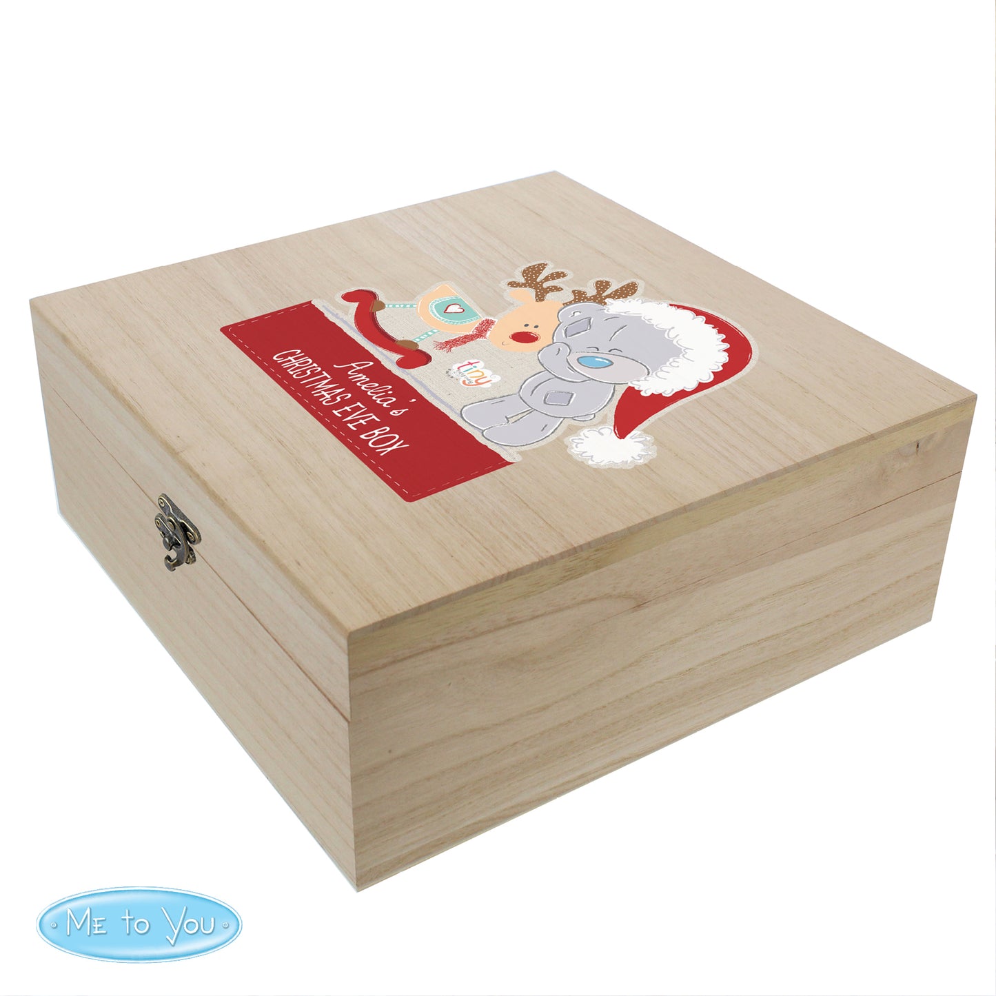 Personalised Colourful Tiny Tatty Teddy Large Wooden Christmas Eve Box - MK&JD Gifts