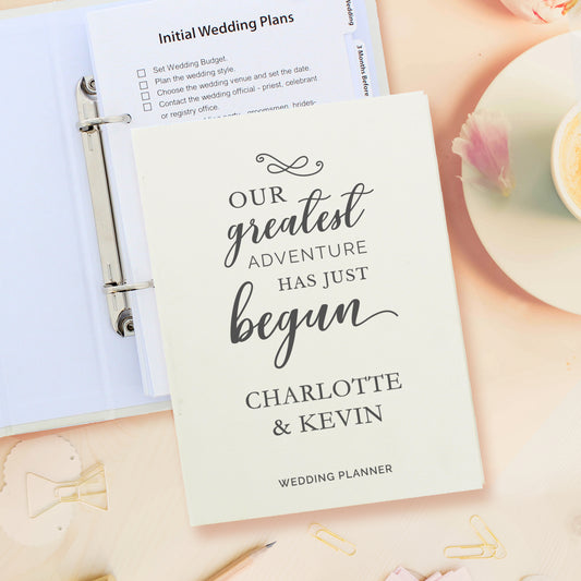 Personalised Our Greatest Adventure Wedding Planner - MK&JD Gifts