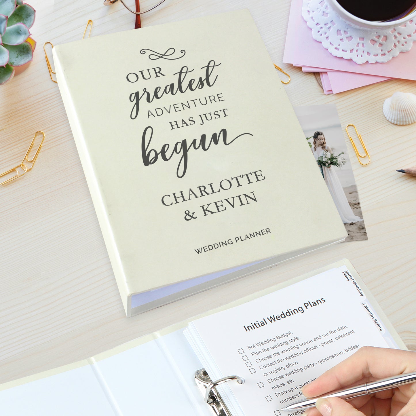 Personalised Our Greatest Adventure Wedding Planner - MK&JD Gifts