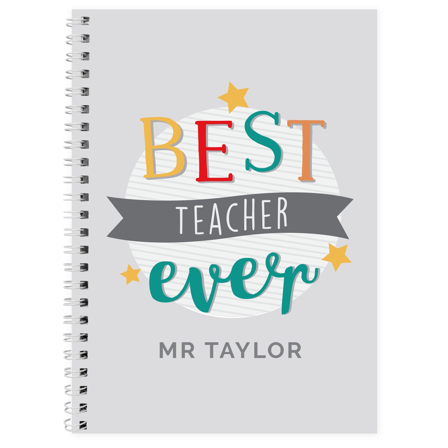 Personalised 'Best Teacher Ever' A5 Notebook - MK&JD Gifts
