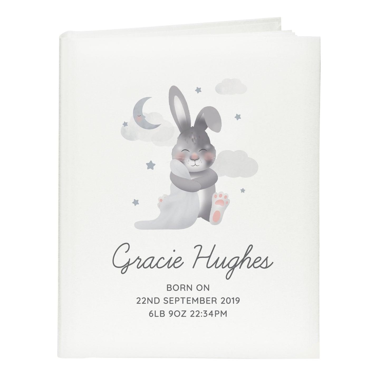 Personalised Baby Bunny Square Photo Album - MK&JD Gifts