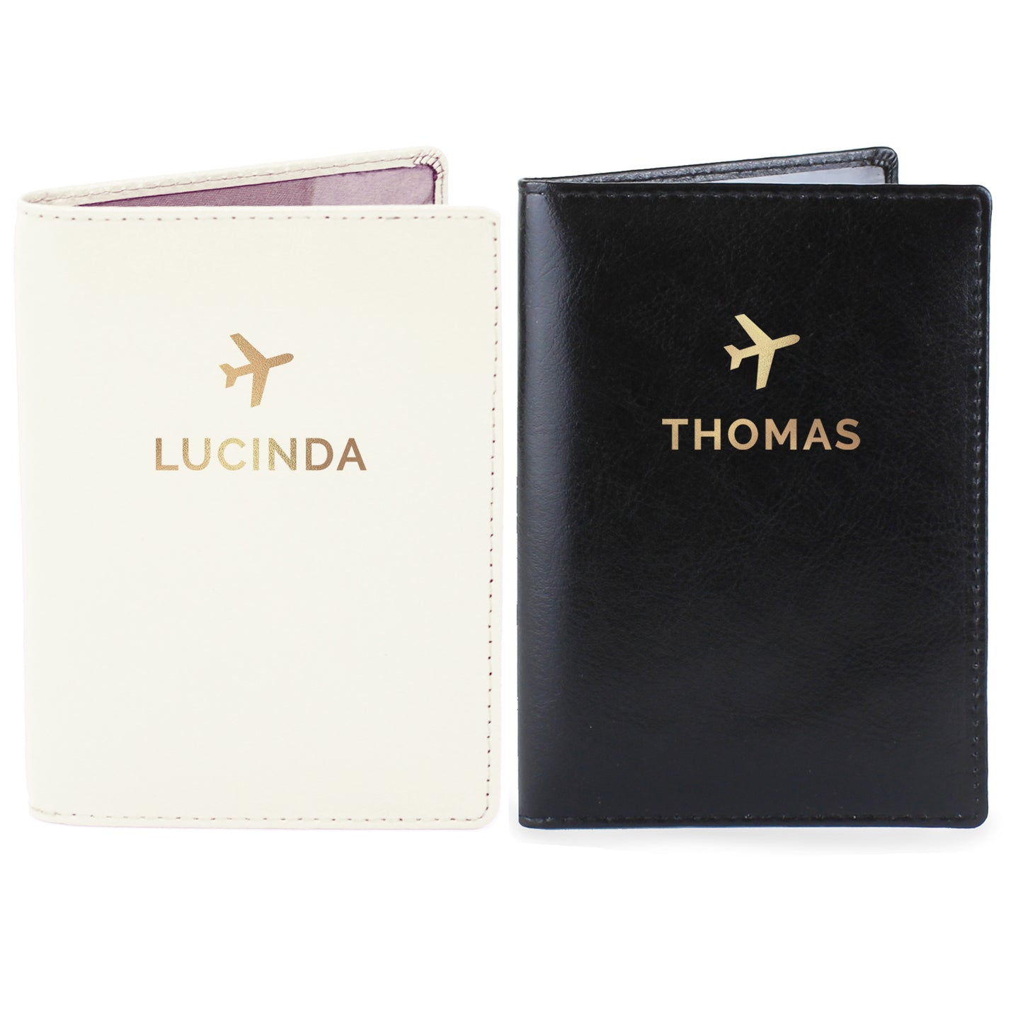 Personalised Gold Name Passport Holders Set - MK&JD Gifts