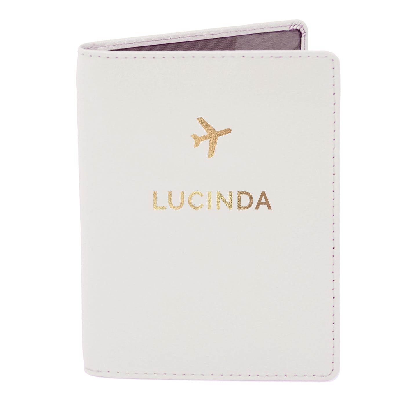 Personalised Gold Name Cream Passport Holder - MK&JD Gifts