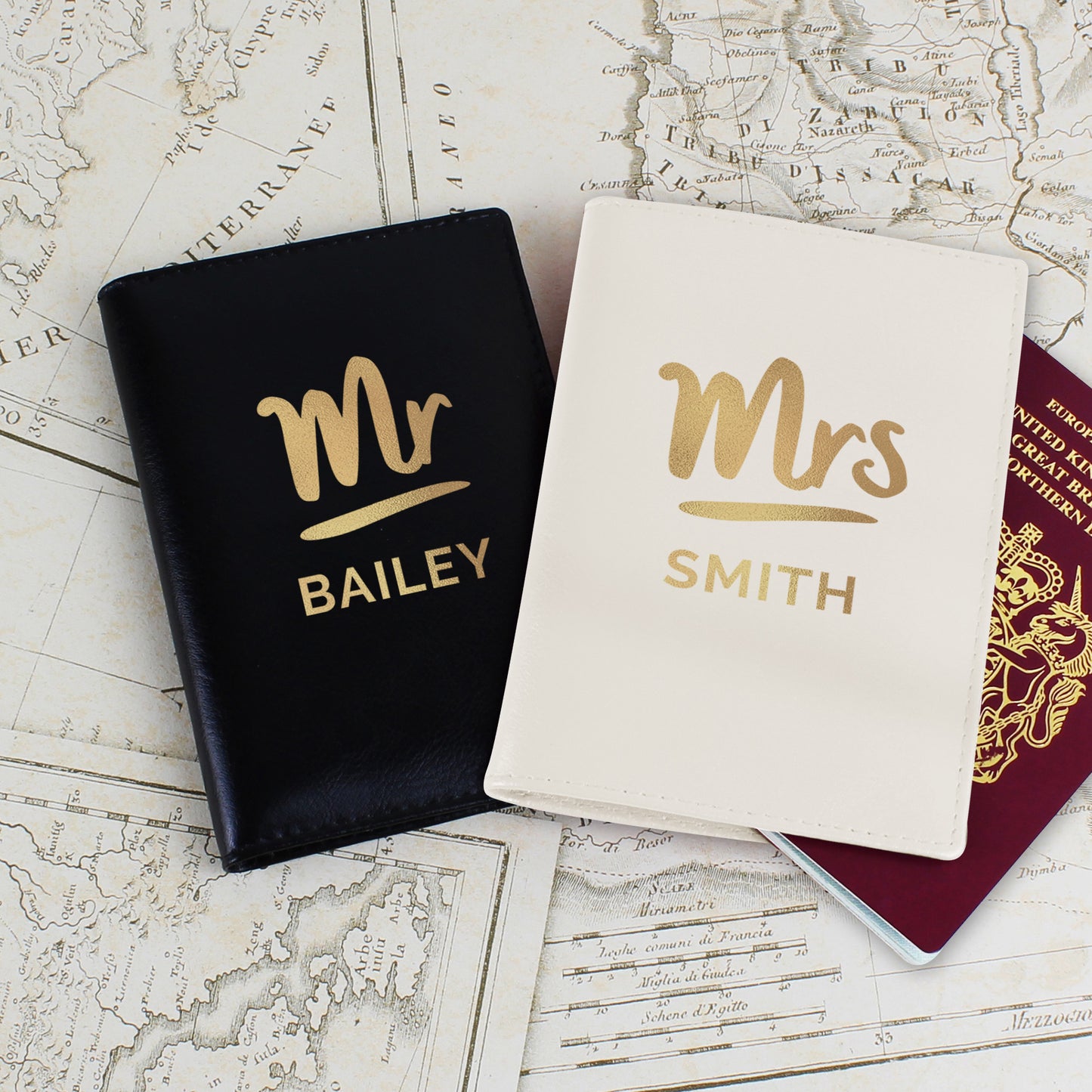 Personalised Mr & Mrs Passport Holders Set - MK&JD Gifts