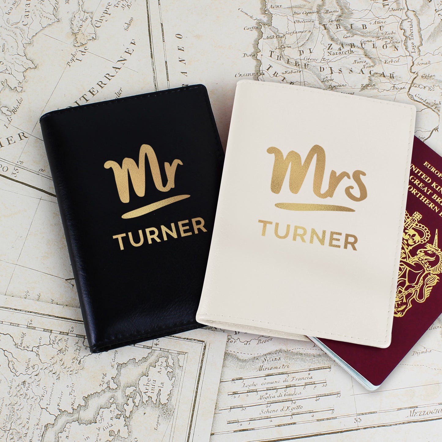Personalised Mr & Mrs Passport Holders Set - MK&JD Gifts