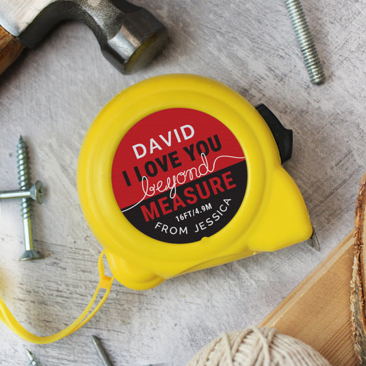 Personalised Beyond Measures Tape Measure - MK&JD Gifts