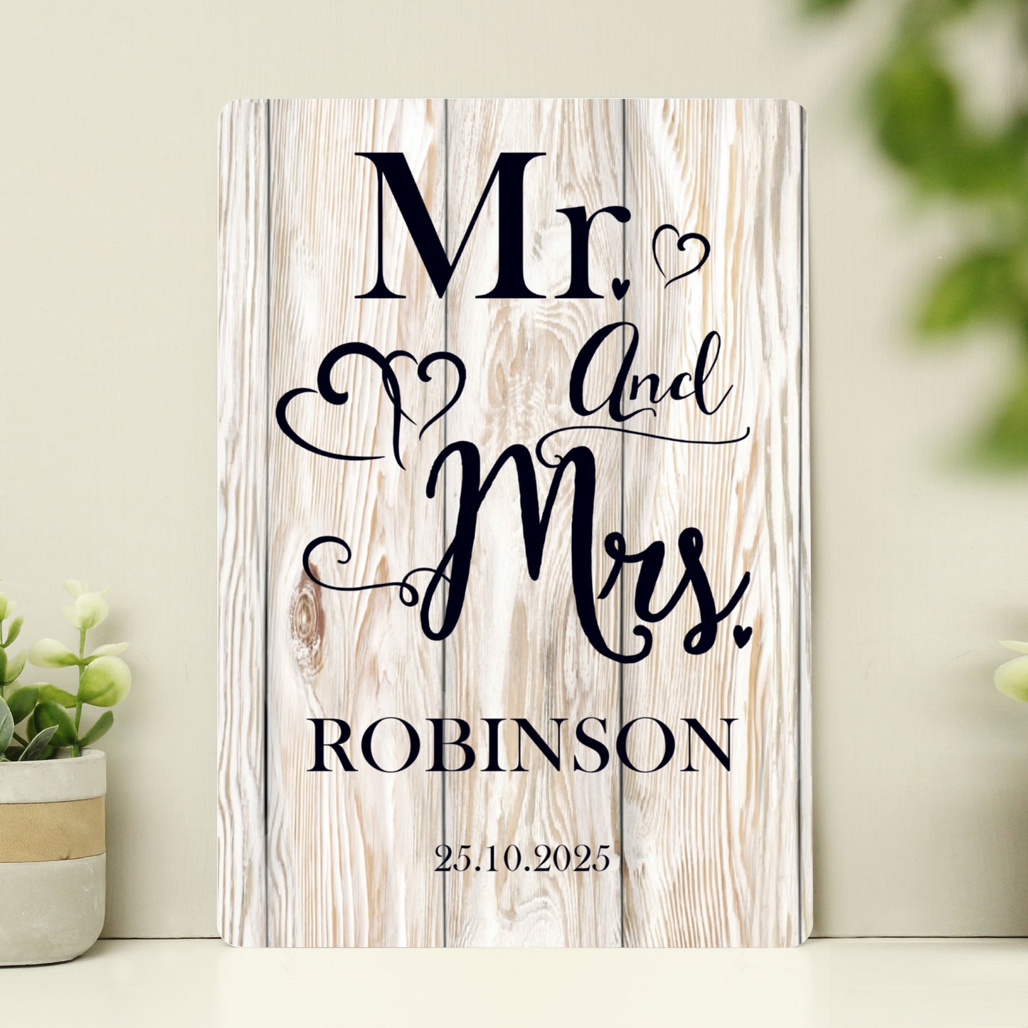 Personalised Mr & Mrs Metal Sign - MK&JD Gifts