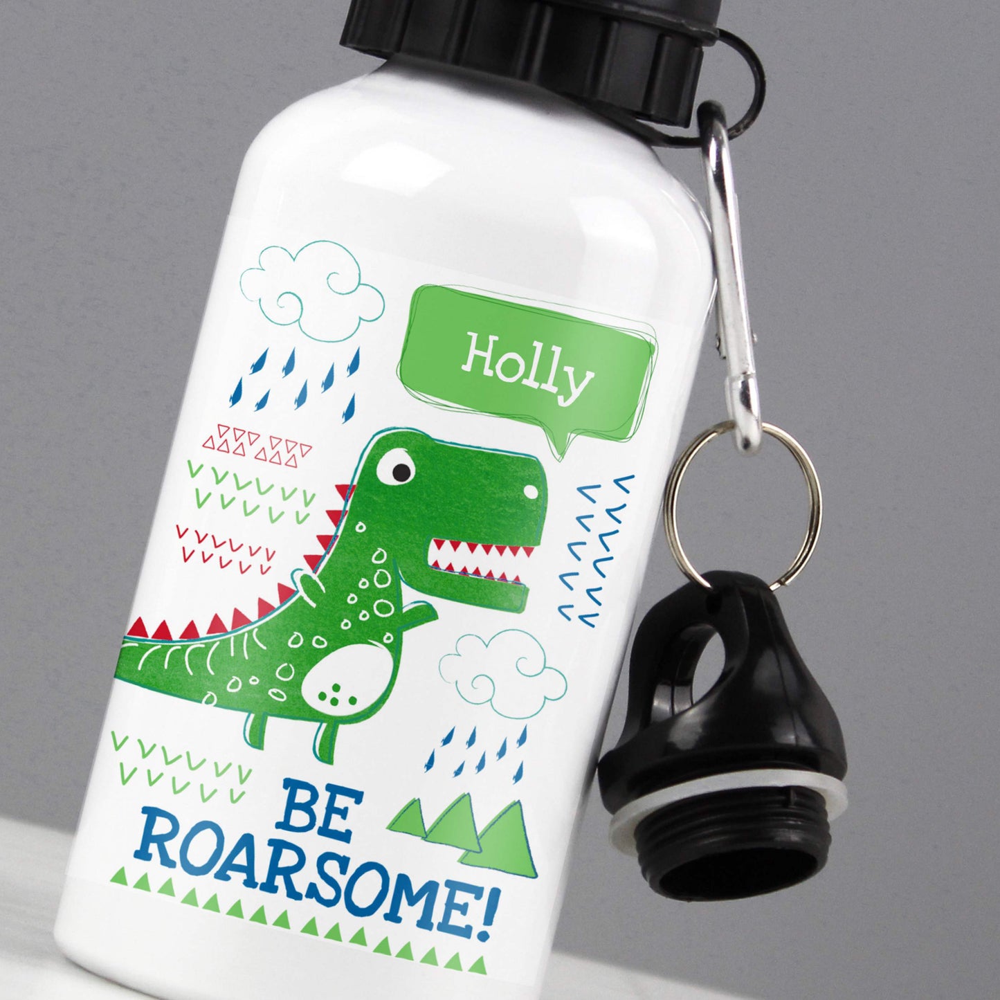 Personalised 'Be Roarsome' Dinosaur Drinks Bottle - MK&JD Gifts