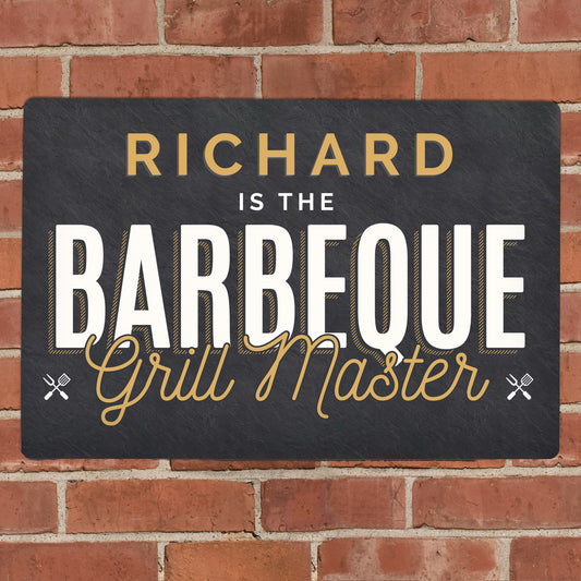 Personalised BBQ Grill Master Metal Sign - MK&JD Gifts