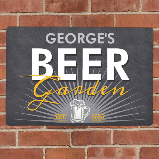 Personalised Beer Garden Metal Sign - MK&JD Gifts