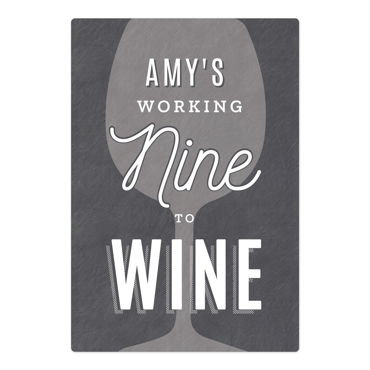 Personalised Working Nine to Wine Metal Sign - MK&JD Gifts