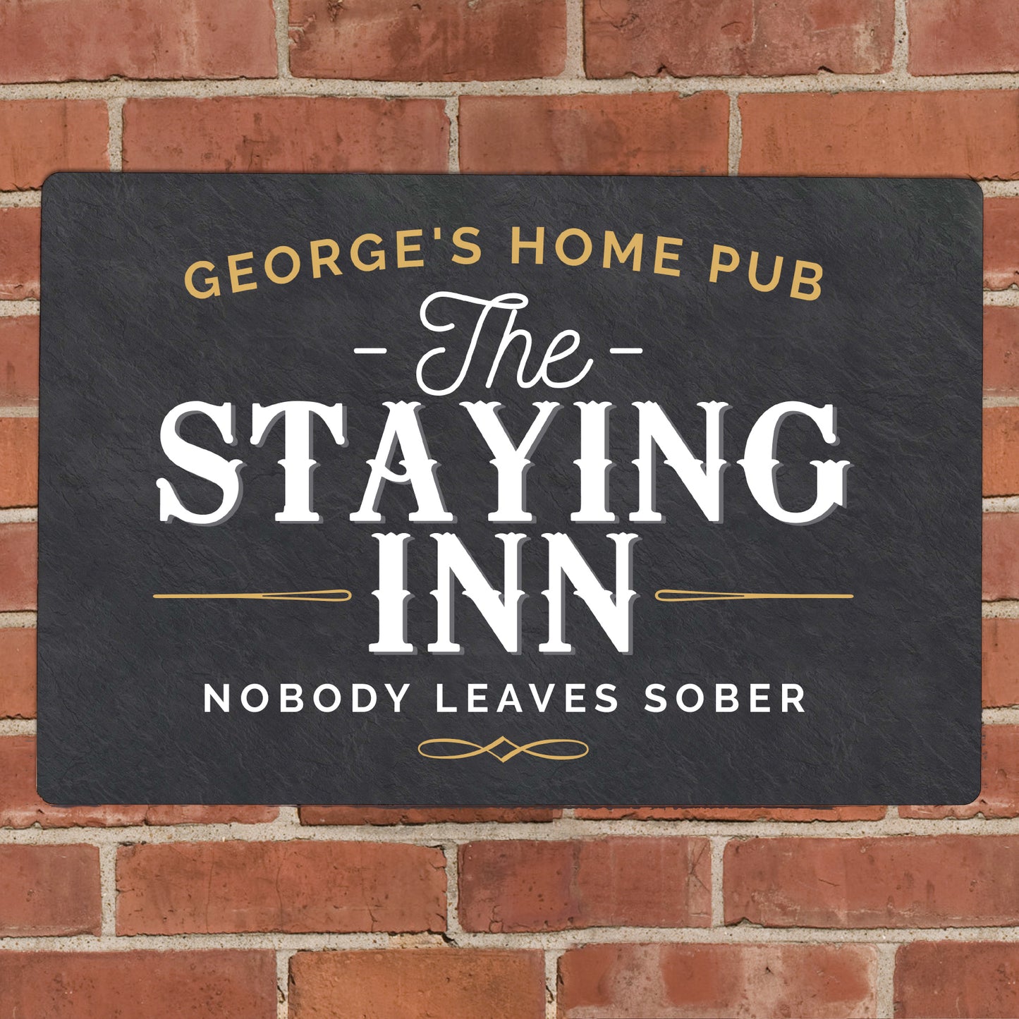 Personalised Staying Inn Metal Sign - MK&JD Gifts