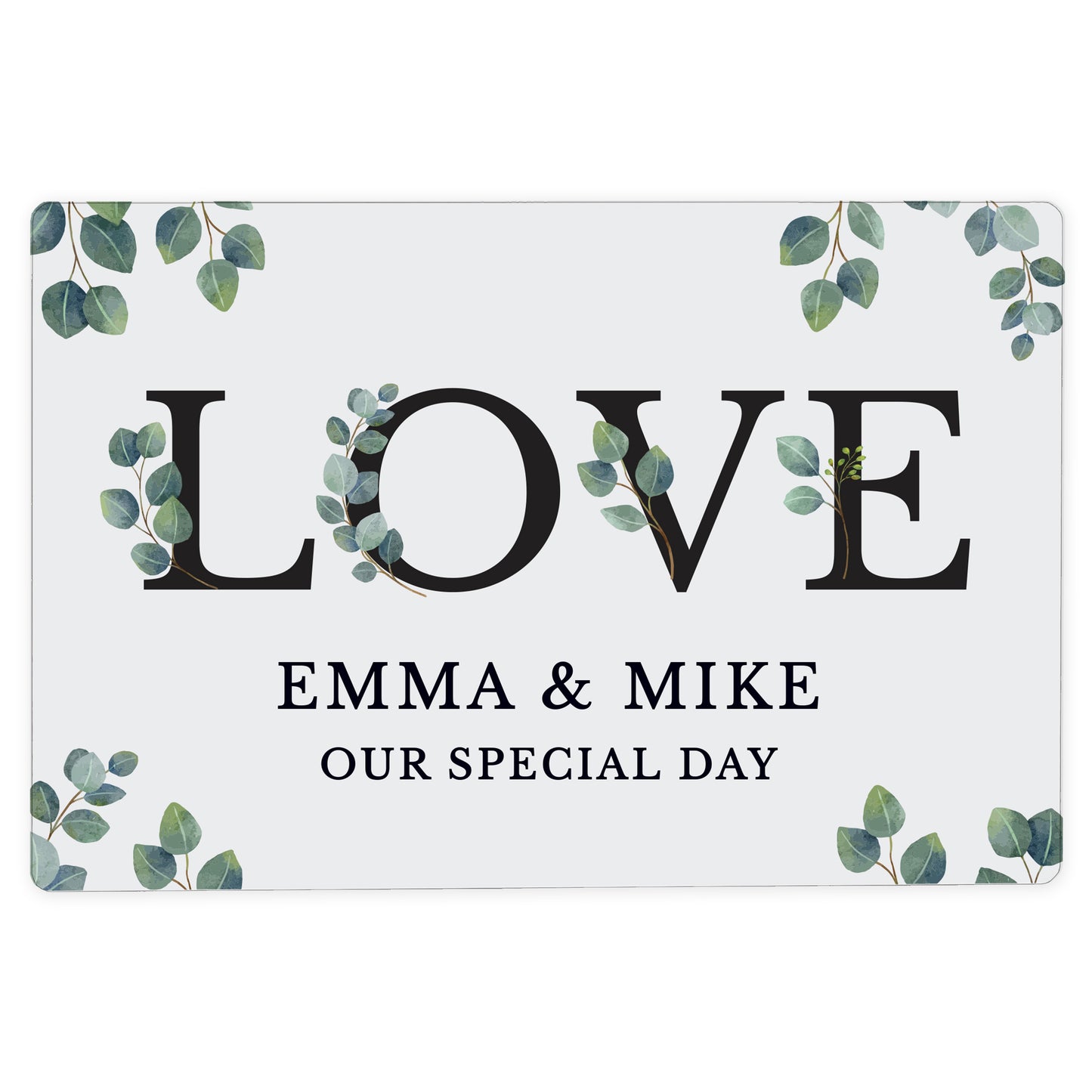 Personalised Botanical LOVE Metal Sign - MK&JD Gifts
