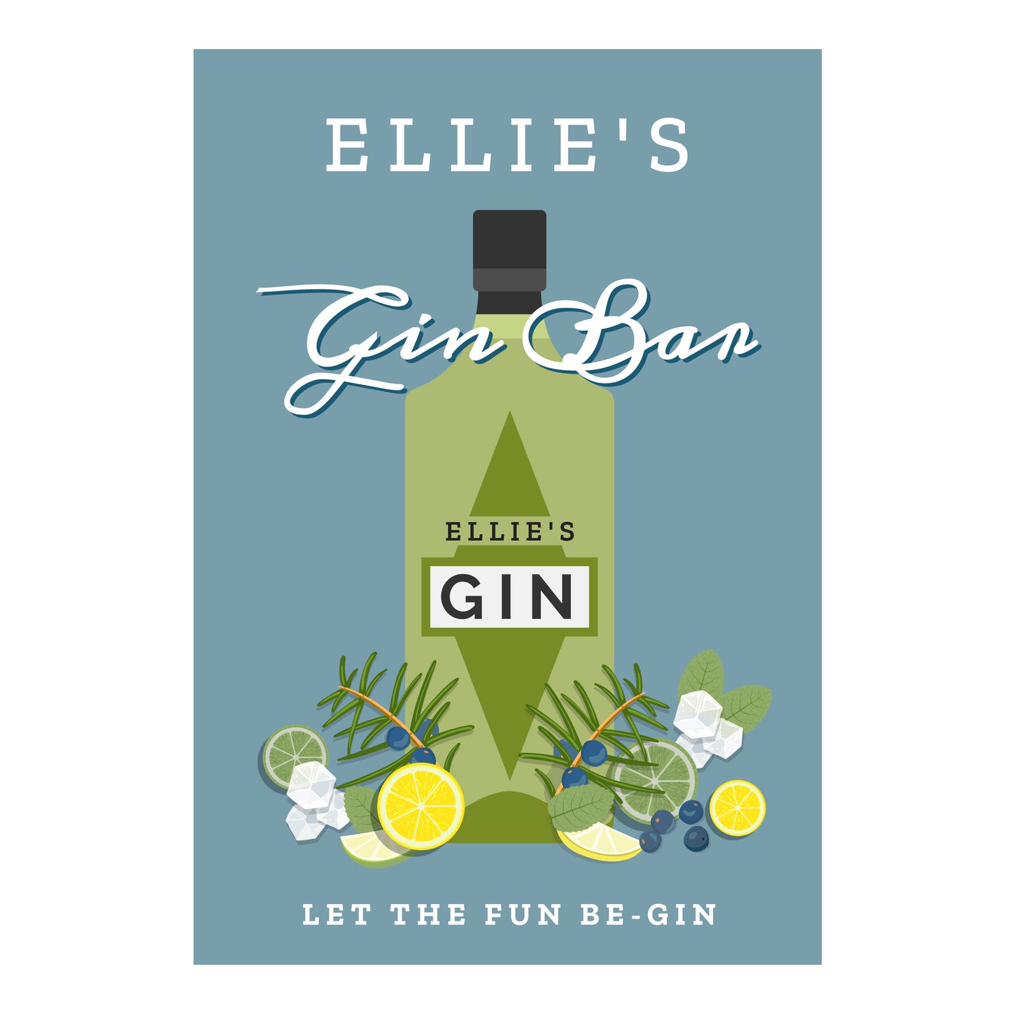 Personalised Gin Bar Metal Sign - MK&JD Gifts