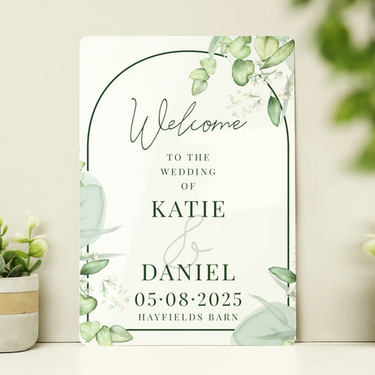 Personalised Botanical Wedding Metal Sign - MK&JD Gifts